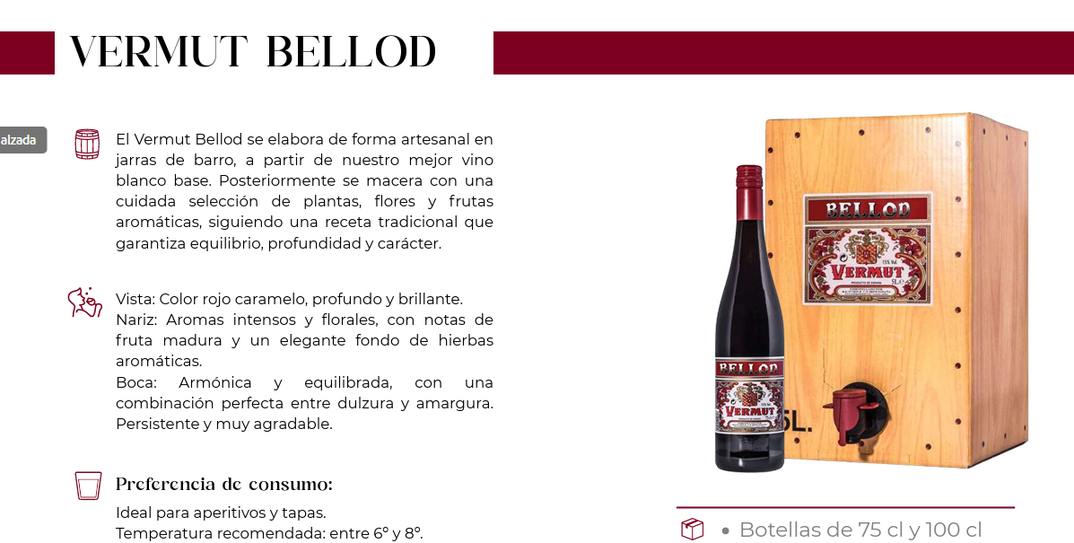 Vermut Bellod 75cl. | Caja 6 botellas