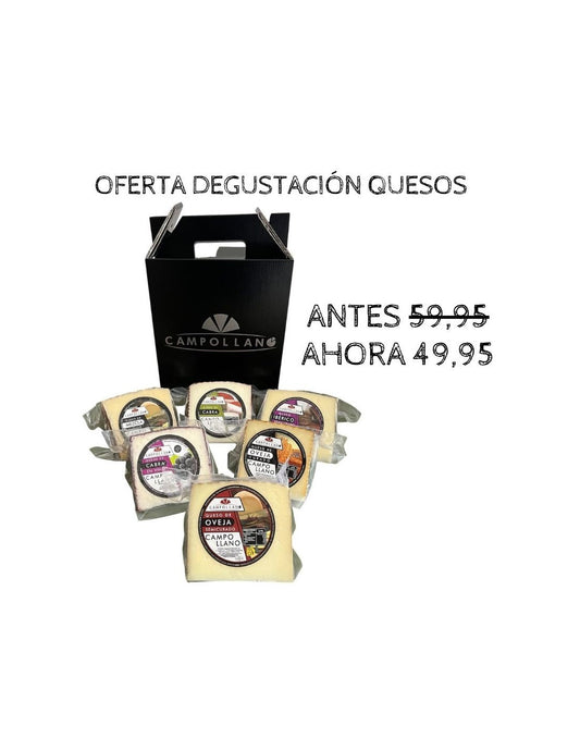 Cesta Degustación Quesos de Cabra, Oveja y Mezcla en cuñas