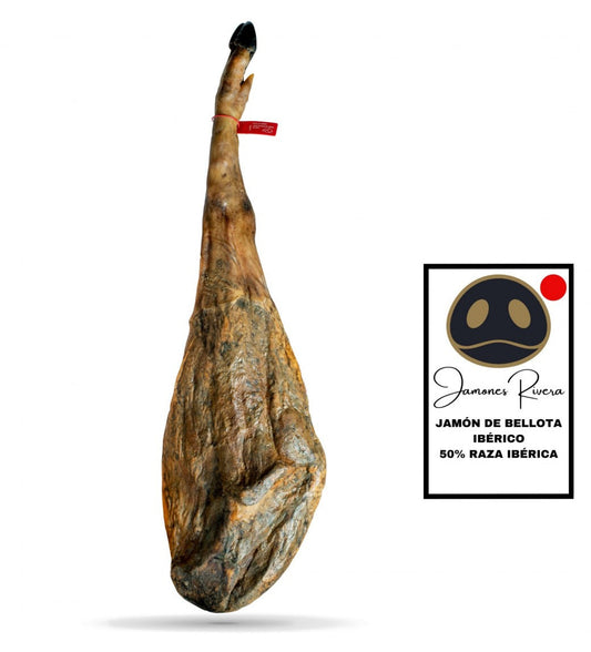 Jamón de Bellota 50% Ibérico Rivera + 2 cuñas de queso y picos