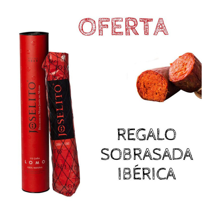 Lomo Joselito 100% Natural (0,5–0,6 kg) – Sobrasada Ibérica de REGALO