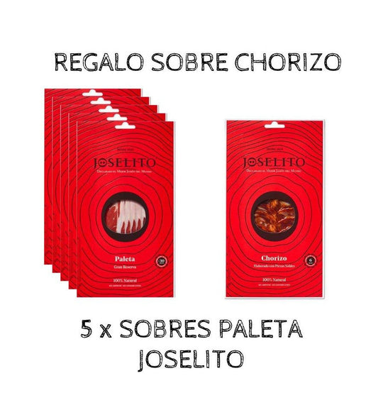 Paletilla Joselito 5x70 g + Sobre de Chorizo Gratis